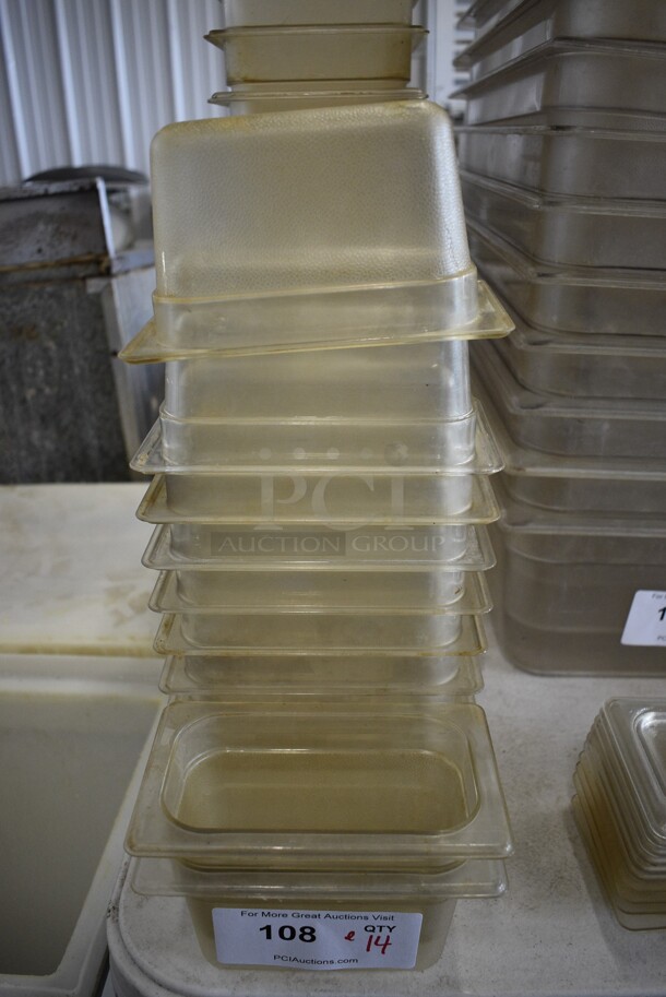 ALL ONE MONEY! Lot of 14 Clear Poly 1/9 Size Drop In Bins! 1/9x4 - Image 2 of 3