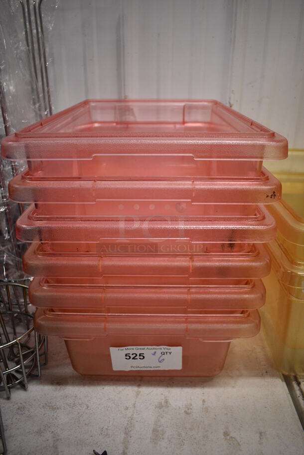 ALL ONE MONEY! Lot of 6 Pink Poly Bins! 12x18x6