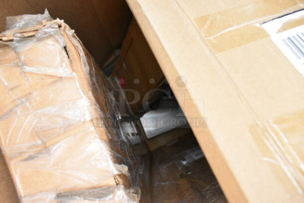 12 BRAND NEW Boxes Including 427CSTL3131C Lancaster Table & Seating 31 1/2" x 31 1/2" Chrome Square Outdoor Standard Height Table, 522MS2124 Steelton 21" x 24" x 8" 18-Gauge 430 Stainless Steel Standing Mop Sink, Flat Auto Adjust Leg Pieces. 12 Times Your Bid!  - Image 8 of 10