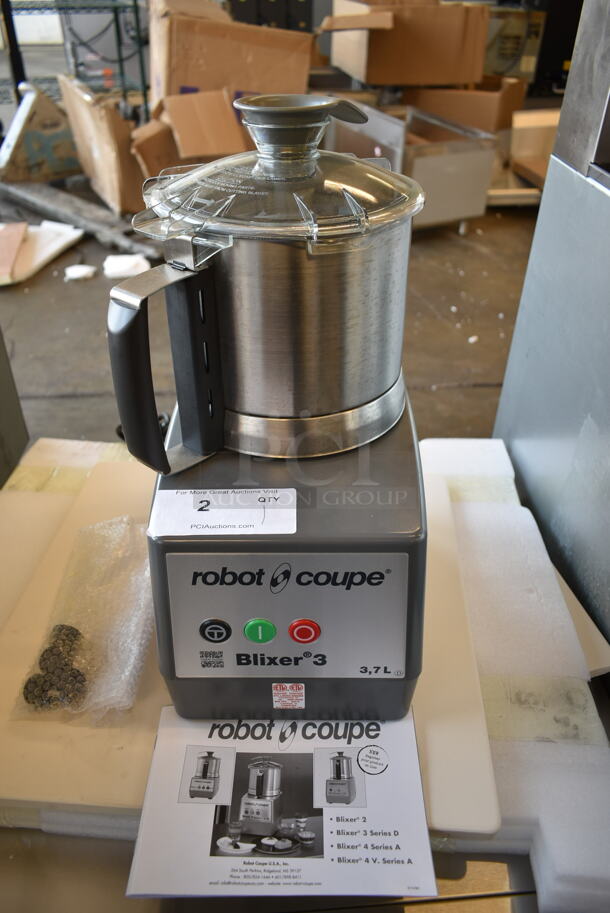 BRAND NEW SCRATCH AND DENT! Robot Coupe Blixer 3 Series D Stainless Steel Commercial Countertop Food Processor w/ Bowl, Lid and S Blade. 120 Volts, 1 Phase. Tested and Working! - Image 5 of 11