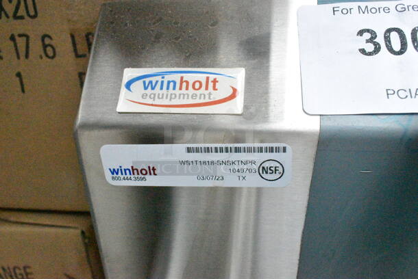 2023 Winholt WS1T1818-SNSKTNPR Stainless Steel Commercial Single Bay Sink.  - Image 7 of 7