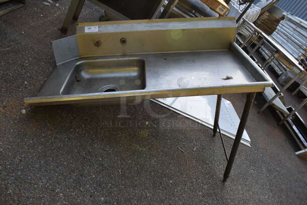 Stainless Steel Commercial Right Side Dirty Side Dishwasher Table. 51x32x45