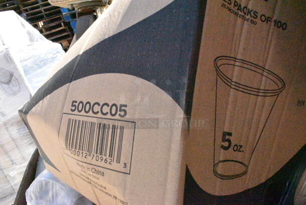 15 BRAND NEW Boxes Including 500CC10 Choice 10 oz. Clear PET Plastic Cold Cup - 1000/Case, 5002TP3X496P Lavex Premium 3 1/2" x 4 1/2" Individually Wrapped 2-Ply Standard 500 Sheet Toilet Paper Roll - 96/Case, 182RRF14 Choice 10" x 14" Plastic Food Bag On A Roll - 1000/Case, 500CC05 Choice 5oz Clear PET Plastic Cold Cup, B2305919 Yellow Hazmat Medium Weight Pads, Frymaster Filter Magic. 15 Times Your Bid!  - Image 8 of 12