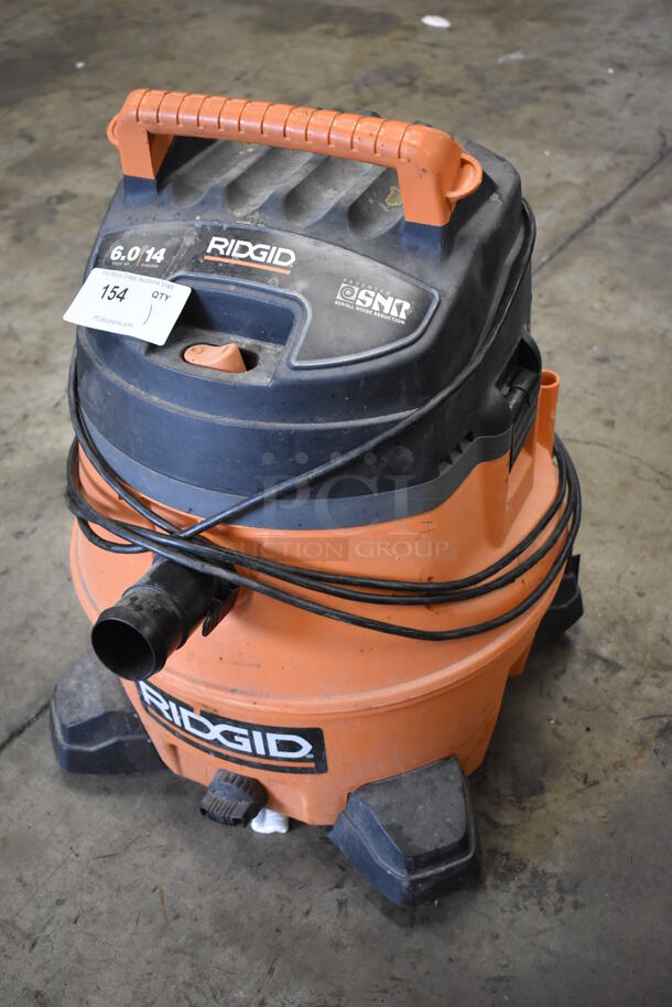 Rigid WD14500 Orange and Black Wet Dry Shop Vac Vacuum. 120 Volts, 1 Phase. 19x22x27. Tested and Working! - Image 4 of 7