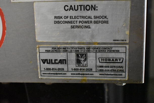 Hobart HGC5-11D3 Stainless Steel Commercial Natural Gas Powered Full Size Convection Oven w/ View Through Doors, Metal Oven Racks and Thermostatic Controls on Metal Legs. - Image 6 of 7