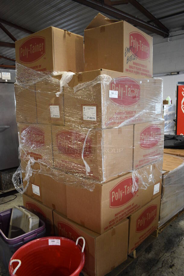 PALLET LOT of 23 BRAND NEW! Boxes of Poly-Tainer Clear Empty Bottles. 23 Times Your Bid! - Image 4 of 5