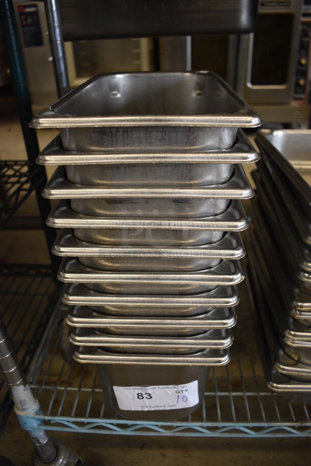 10 Stainless Steel 1/3 Size Drop In Bins. 1/3x6. 10 Times Your Bid!