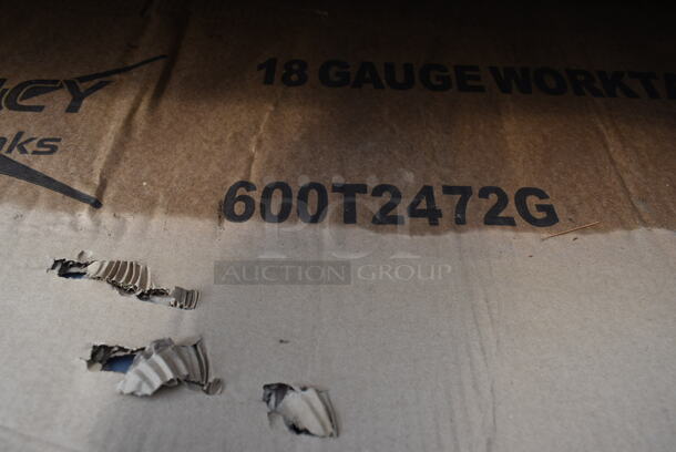 BRAND NEW SCRATCH AND DENT! Regency 600T2472G 24" x 72" 18-Gauge 304 Stainless Steel Commercial Work Table with Galvanized Legs and Undershelf - Image 2 of 2