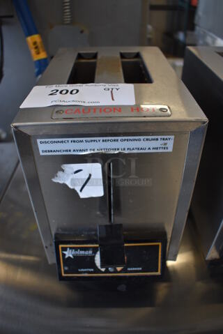 Star Holman T2 Stainless Steel Commercial Countertop 2 Slot Toaster. 120 Volts, 1 Phase. 6.5x11x9