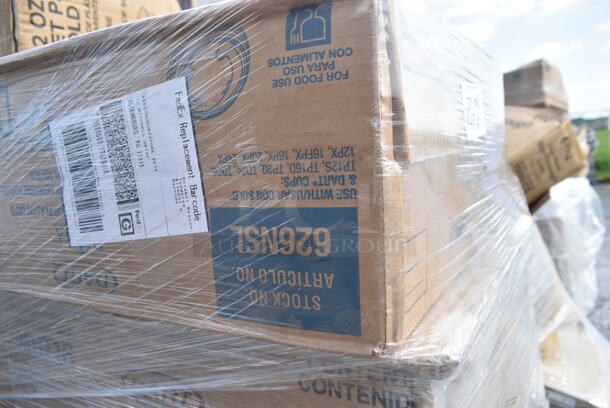 PALLET LOT of 31 BRAND NEW Boxes Including 95HT1R Dart 95HT1R 9 1/2" x 9" x 3" White Foam Square Take Out Container with Hinged Lid - 200/Case, 626NSL Solo 626NSL Prima PET Plastic Cold Cup Strawless Lid - 1000/Case, 433TRAYT0608 EcoChoice 8" x 6" Molded Fiber / Pulp Rectangular Tray - 500/Case, 451204C Polar Tech Thermo Chill Insulated Shipping Box with Foam Container 8" x 6" x 4 1/4" - 12/Case, 50012W Choice 12 oz. White Poly Paper Hot Cup - 1000/Case, 500MFT Lavex White M-Fold (Multifold) Towel - 4000/Case, 394365XL Noble Products Powder-Free Disposable Clear Vinyl Gloves for Foodservice - Extra Large - 1000/Case, 2 Box 182RRF14 Choice 10" x 14" Plastic Food Bag On A Roll - 1000/Case, 347WG2P5 Visions 5 oz. Heavy Weight Clear 2-Piece Plastic Wine Goblet - 360/Case, 3 Box 500CC07 Choice 7 oz. Clear PET Plastic Cold Cup - 1000/Case, 4 Box 395TO961 EcoChoice 9" x 6" x 3" Compostable Sugarcane / Bagasse 1 Compartment Take-Out Container - 200/Case, 5001RT800B Lavex 8" White Hardwound Paper Towel, 800 Feet / Roll - 6/Case. 31 Times Your Bid!  - Image 3 of 12