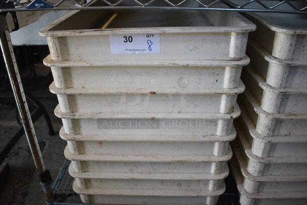 8 Poly White Dough Bins. 18x26x3. 8 Times Your Bid!