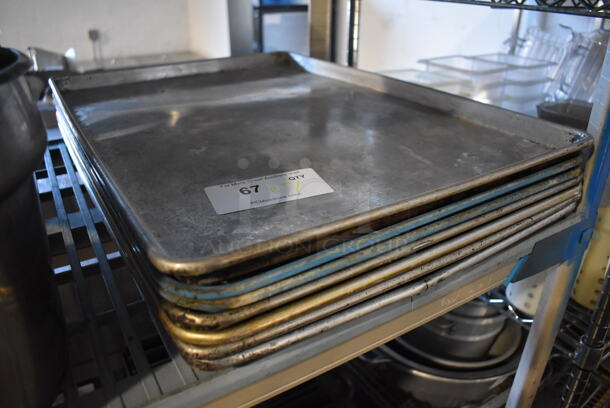 7 Metal Full Size Baking Pans. 18x26x1. 7 Times Your Bid! - Image 2 of 3