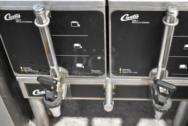 Curtis GEM-312IL-10 Stainless Steel Commercial Double Coffee Machine w/ 2 Server Satellites and 2 Metal Brew Baskets. 220 Volts.  - Image 3 of 7