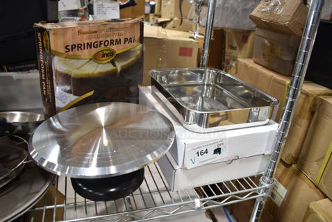 5 Various BRAND NEW! Items Including Springform Pan, Cake Stand, Waring Pro Pans. 5 Times Your Bid! 