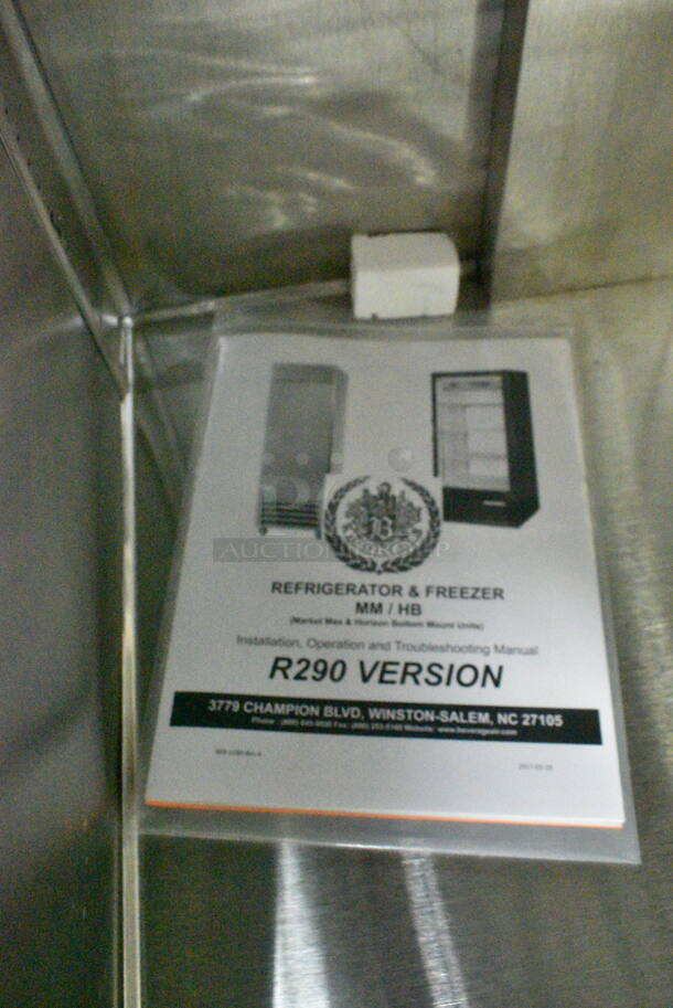 BRAND NEW SCRATCH AND DENT! Beverage Air HBR23HC-1-HG-003 Stainless Steel Commercial 2 Half Size Door Reach In Cooler Merchandiser on Commercial Casters. 115 Volts, 1 Phase. Tested and Working! - Image 6 of 8