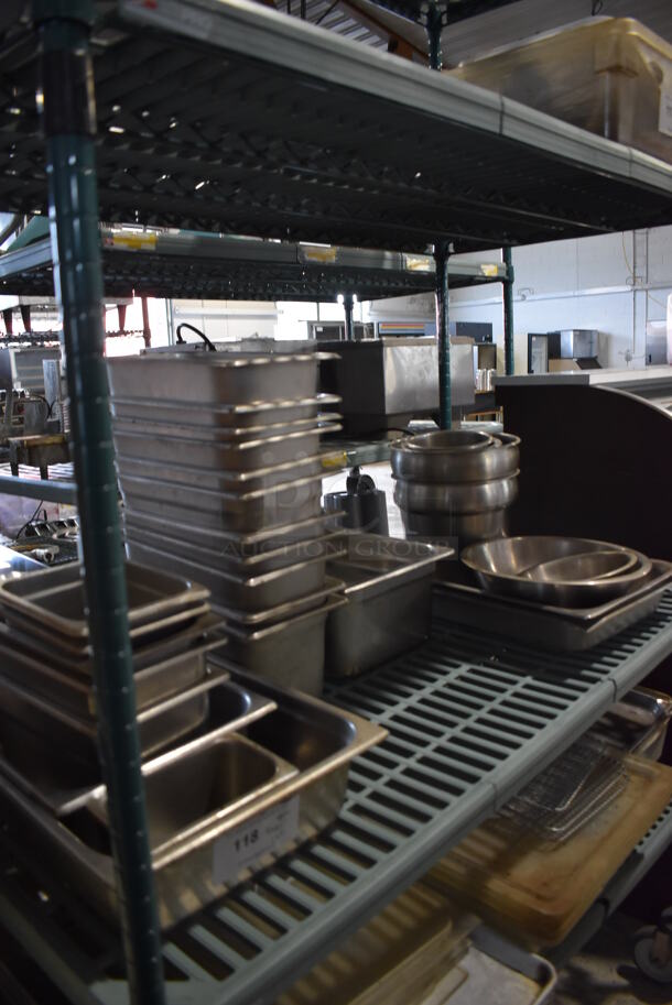 ALL ONE MONEY! Tier Lot of Various Metal Including Cylindrical Bins and Drop In Bins. Includes 1/6x6, 1/2x6 - Image 5 of 12