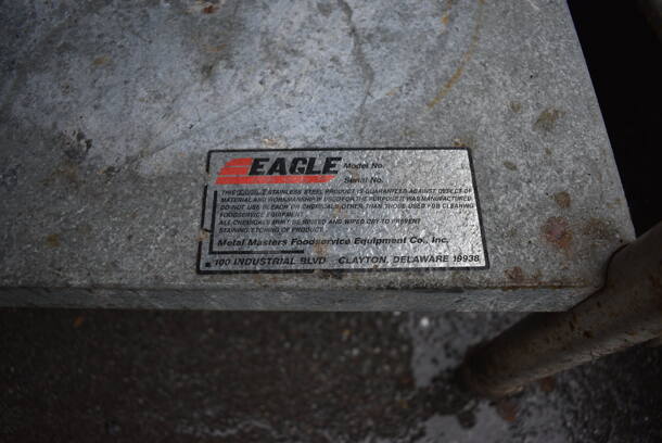 Eagle Stainless Steel Table w/ Metal Under Shelf and Back Splash on Commercial Casters. 72x30x42 - Image 6 of 7