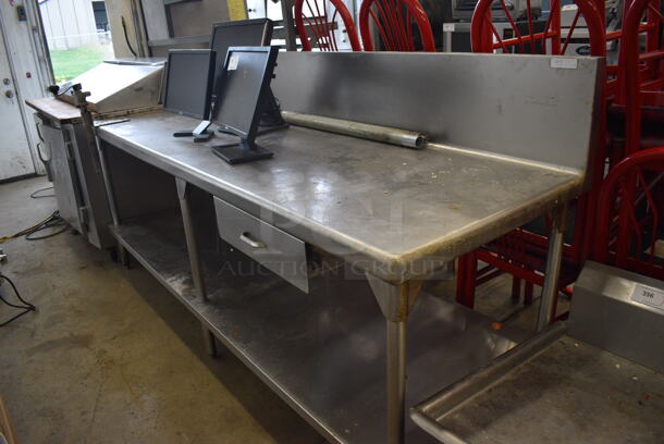 Stainless Steel Commercial Table w/ Mounted Commercial Can Opener, Under Shelf and Back Splash. 92.5x30.5x46 - Image 4 of 6