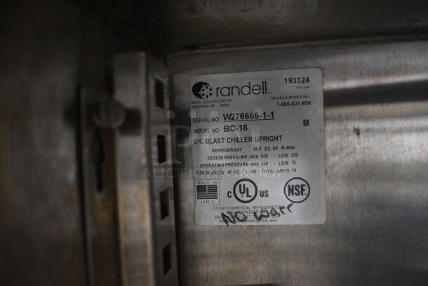 2012 Randell Model BC-18 Stainless Steel Commercial Floor Style Blast Chiller w/ 4 Probes. 115/230 Volts, 1 Phase. 40x38x72 - Image 5 of 6