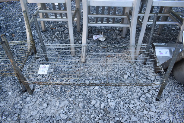 Chrome Finish Single Tier Wire Shelving Unit. BUYER MUST DISMANTLE. PCI CANNOT DISMANTLE FOR SHIPPING. PLEASE CONSIDER FREIGHT CHARGES. 30x14x14 - Image 1 of 3