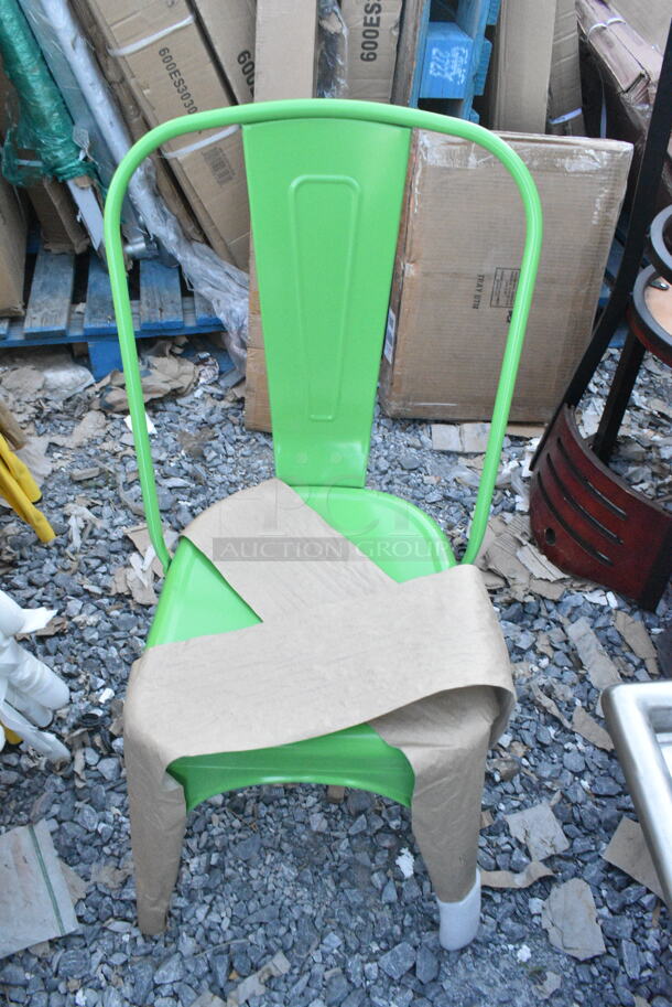 28 BRAND NEW SCRATCH AND DENT! Tolix Style Dining Height Chairs Including Yellow, White, Green, Blue and Gray. 28 Times Your Bid! - Image 6 of 7