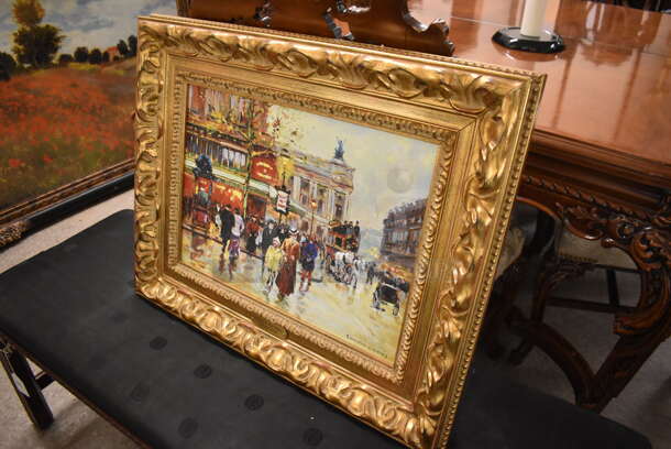 Framed Canvas Painting Reproduction of Cafe De La Paix Opera by Eduard Cortes From Art Dealer Ed Mero! - Image 2 of 7