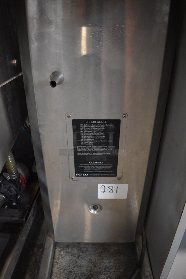 Fetco Model TBS-21A Stainless Steel Commercial Countertop Iced Tea Machine. 120 Volts, 1 Phase. 12x18x34 - Image 4 of 4