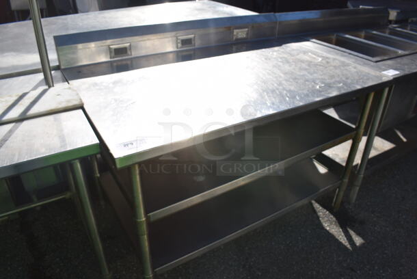 Stainless Steel Commercial Table w. 2 Under Shelves. 54x34x42