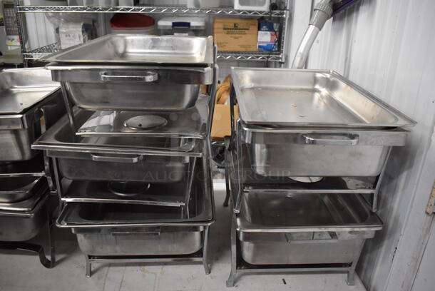 ALL ONE MONEY! Lot of 13 Various Metal Chafing Dishes w/ Drop In and Lid. Comes w/ Box of Chafing Dish Sterno Pieces - Image 5 of 5