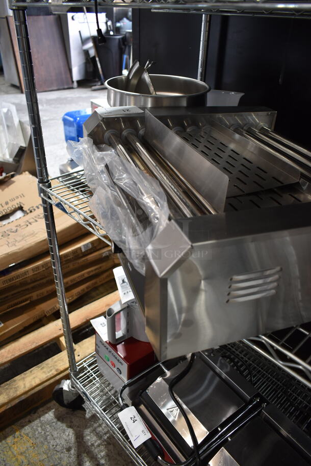 BRAND NEW SCRATCH AND DENT! Carnival King 382HDRG30 Stainless Steel 30 Hot Dog Roller Grill with 11 Rollers. 120 Volts, 1 Phase. Tested and Working! - Image 4 of 5