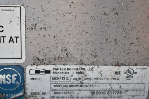 Carter Hoffmann MCHFS212 Stainless Steel Commercial Countertop Pass Through Food Warmer. 120 Volts, 1 Phase. Tested and Powers On But Does Not Get Warm - Image 4 of 4