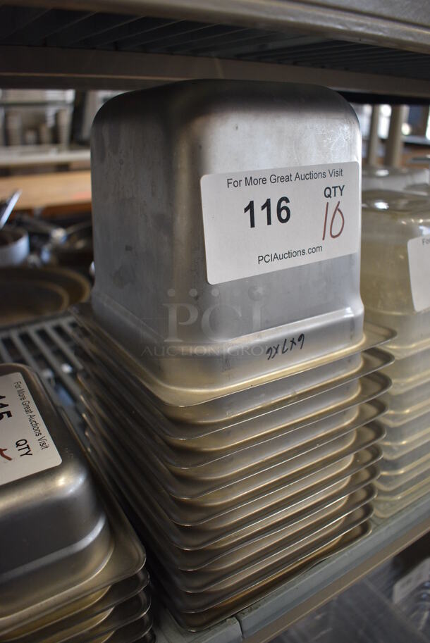 10 Stainless Steel 1/6 Size Drop In Bins. 1/6x6. 10 Times Your Bid! - Image 2 of 3