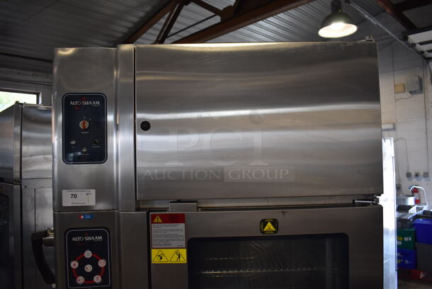 2013 Alto Shaam 10.10 ESVH Stainless Steel Commercial Electric Powered Combi Convection Oven w/ Ventless Hood and Equipment Stand on Commercial Casters. 208-240 Volts, 3 Phase. - Image 5 of 11
