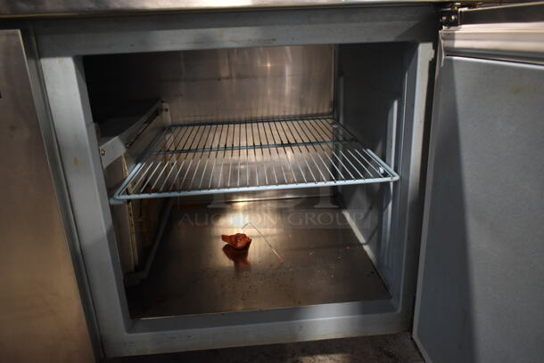 Delfield Stainless Steel Commercial Pizza Prep Table Bain Marie on Commercial Casters. Tested and Powers On But Does Not Get Cold - Image 7 of 10