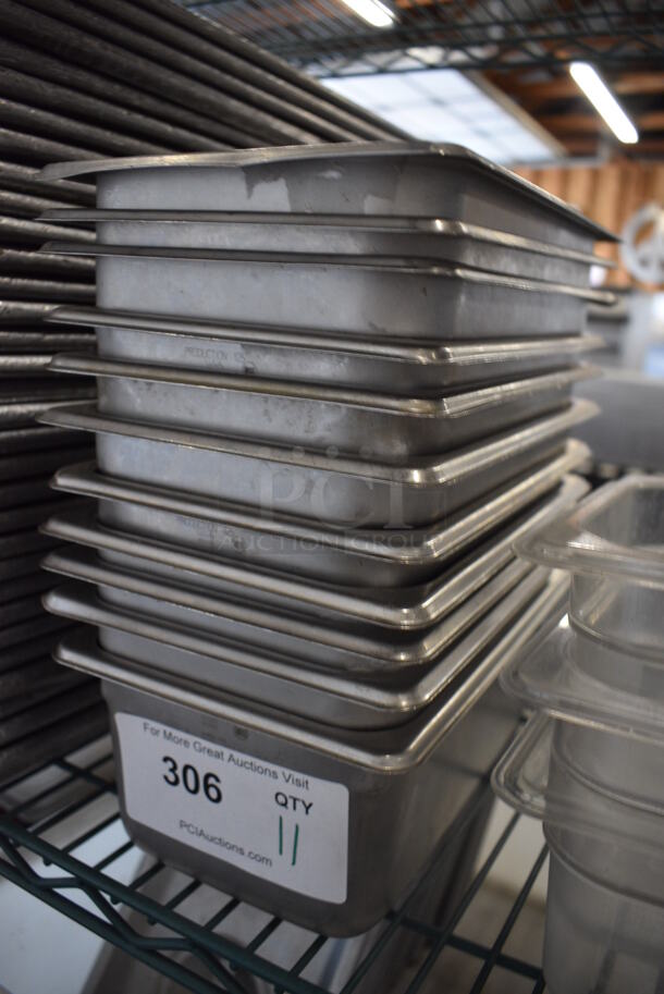 11 Stainless Steel 1/4 Size Drop In Bins. 1/4x4. 11 Times Your Bid! - Image 3 of 3