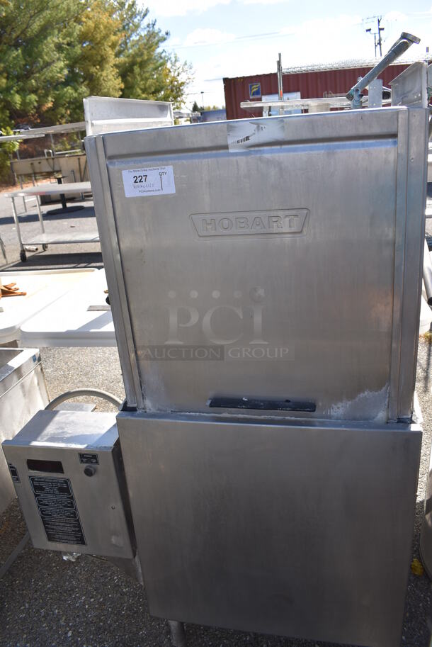 Hobart AM14 Stainless Steel Commercial Straight Pass Through Dishwasher. 208 Volts, 3 Phase. 43x29x65
