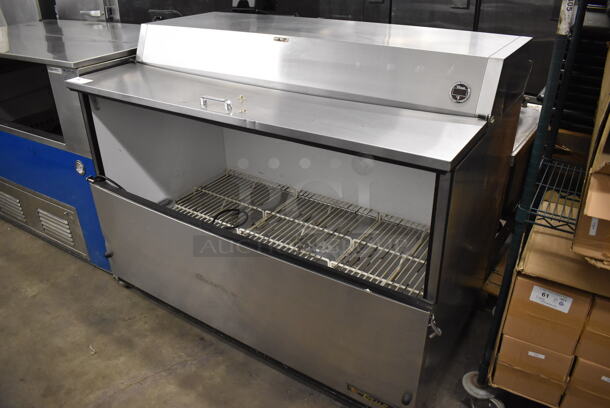 True TMC-58-S Stainless Steel Commercial Milk Cooler on Commercial Casters. 115/208-240 Volts, 1 Phase. 58x34x47