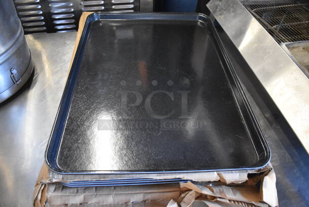 ALL ONE MONEY! Lot of 6 BRAND NEW IN BOX! Cambro Black Poly Trays. 18x26x1 - Image 1 of 3