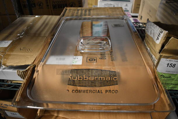 ALL ONE MONEY! Lot of 6 Rubbermaid Clear Poly Full Size Drop In Bin Lids!