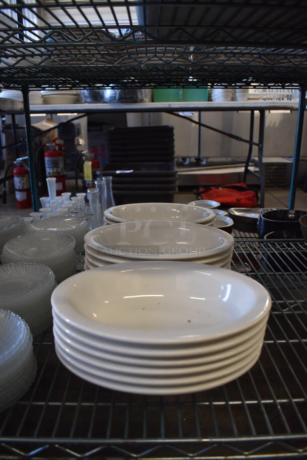 ALL ONE MONEY! Tier Lot of Various Items Including Glass Saucers, Ceramic Plates and Metal Dishes - Image 7 of 10