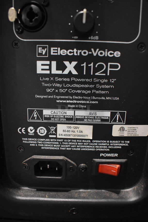 Electro-Voice ELX 112P Line X Series Powered Two Way Loudspeaker. 14x13.5x24 - Image 5 of 5