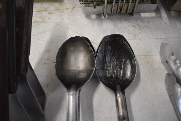 4 Various Metal Serving Spoons. 13", 15". 4 Times Your Bid! - Image 3 of 3