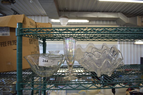 ALL ONE MONEY! Tier Lot of Various Items Including Glassware