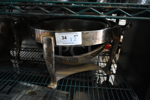 2 Stainless Steel Round Chafing Dish. 2 Times Your Bid! - Image 2 of 5