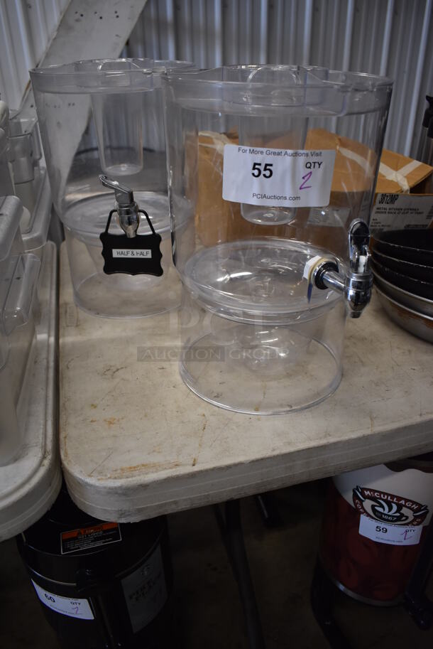 ALL ONE MONEY! Lot of 2 Clear Poly Beverage Holder Dispensers. 9.5x9.5x14 - Image 2 of 4
