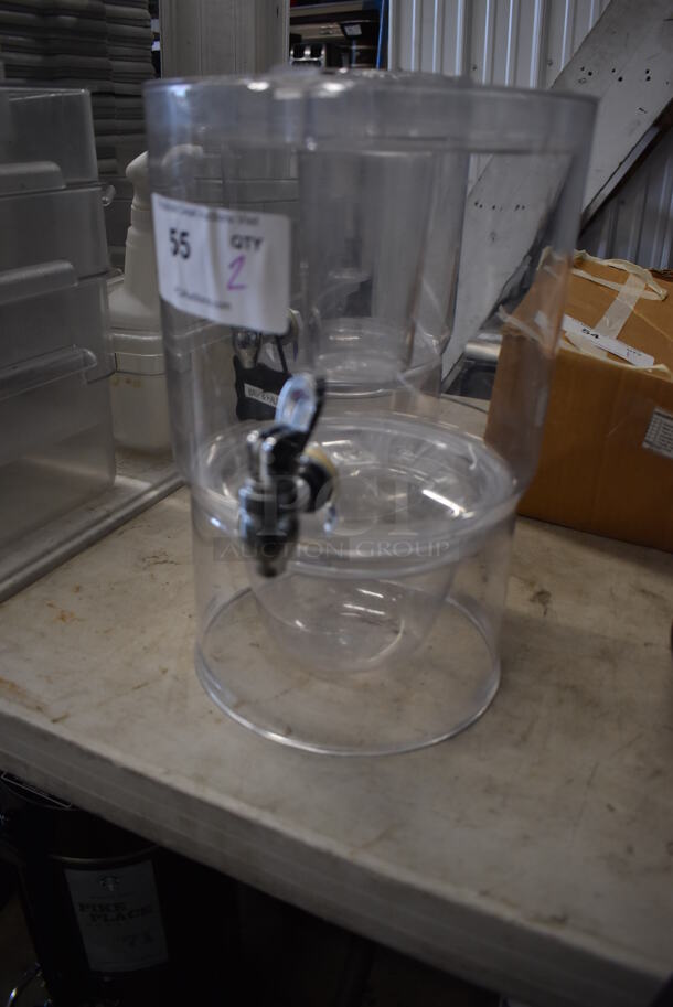 ALL ONE MONEY! Lot of 2 Clear Poly Beverage Holder Dispensers. 9.5x9.5x14 - Image 3 of 4