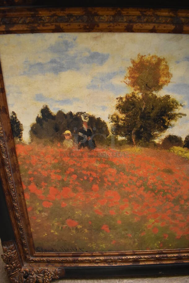 Framed Canvas Painting Reproduction of Poppies by Claude Monet From Art Dealer Ed Mero! - Image 5 of 7