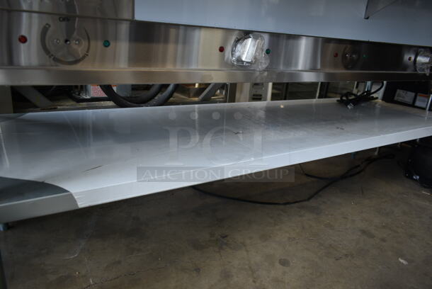 BRAND NEW SCRATCH AND DENT! 2023 ServIt 423EST5WS Stainless Steel Commercial Floor Style Electric Powered Steam Table w/ Cutting Board and Under Shelf. 208/240 Volts, 1 Phase. - Image 5 of 8