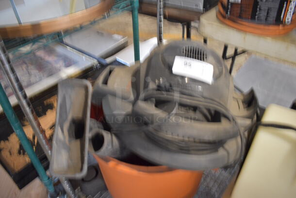 Rigid Orange and Black Poly Wet Dry Vacuum Cleaner. 20x20x26. Tested and Working! - Image 2 of 3