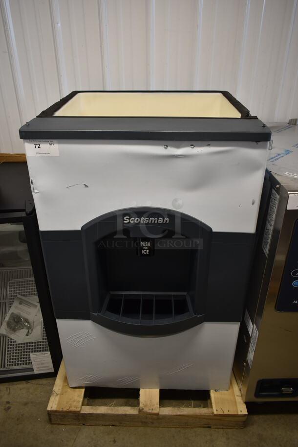 BRAND NEW SCRATCH AND DENT! 2023 Scotsman HD30B-1H Stainless Steel Commercial Ice Bin Hotel Dispenser. 115 Volts, 1 Phase.  - Image 1 of 7